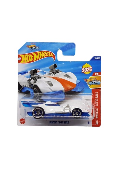 Hot Wheels Super Twin Mill - Hot Wheels Let's Race Beyaz 1/64 Diecast Model Araba Çok Renkli