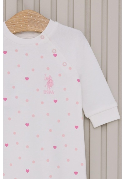U.s. Polo Assn. Kız Bebek Uzun Kollu Patiksiz Tulum Krem-1672 Krem