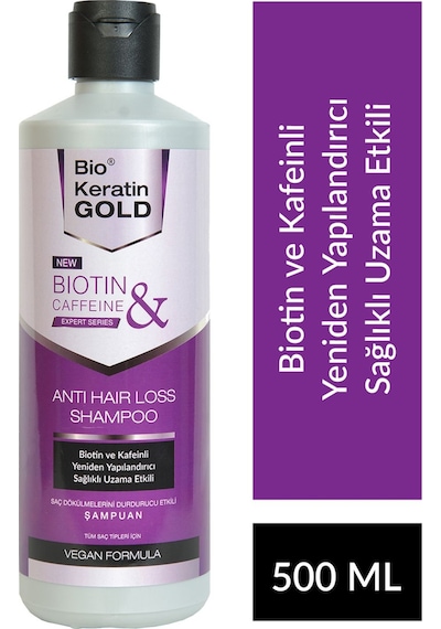 Bio Keratin Gold Biotin & Kafein Dökülme Karşıtı Saç Toniği Şampuan Saç Bakım Kremi Saç u 4'lü Set