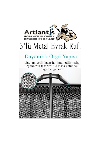 Masaüstü Büro Seti 16 Parça Siyah Metal Evrak Rafı Kalemlik 3 Lü Zımba Makinesi Delegeç Çöp Kovası Ataşlık Notluk