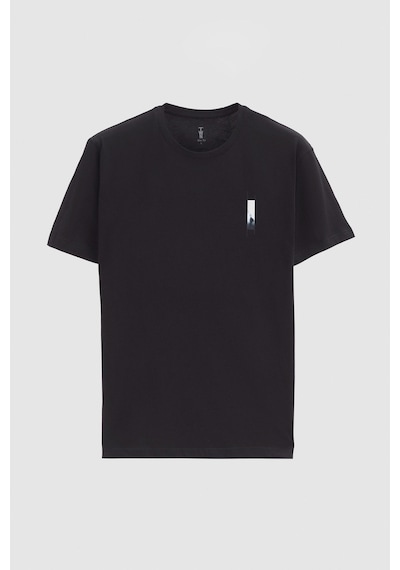 Twn Regular Fit Siyah Baskılı %100 Pamuk T-shirt 2ec14ort05213 001