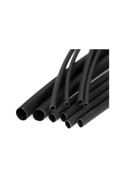 9,5mm Isı İle Daralan Siyah Makaron 5 Metre, Daralma Oranı 2/1, Çalışma -55/+125 Derece