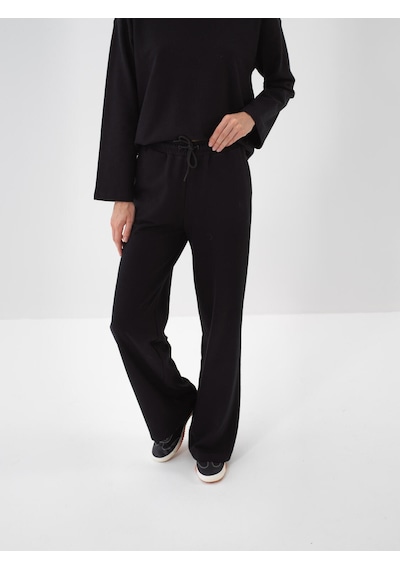 Xint Siyah Pamuk Dokulu Oversize Sweat Pantolon 470456