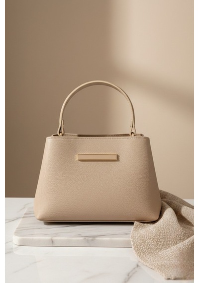 Vellabags Bej Mini Kadın El & Omuz Çantası Nude Ton Modern Şık Günlük Çanta Bej - Bej