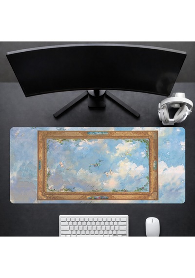 90x40 Cm Kilim Desenli Oyuncu Gaming Mouse Pad Kaymaz Kauçuk Taban Fare Altlığı Xxl Mousepad Antique Serisi 001