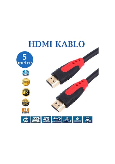 5 Metre Hdmı Kablo Yüksek Kalite Hdmı Görüntü Kablosu