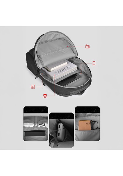 Wiwu Warriors X Pro Cordura 1200d Su Geçirmez Sırt Çantası Siyah