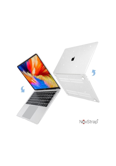 Apple Uyumlu MacBook Pro 13" M1 Çip A2338 A1706 A1708 A1989 Parlak Simli Kılıf