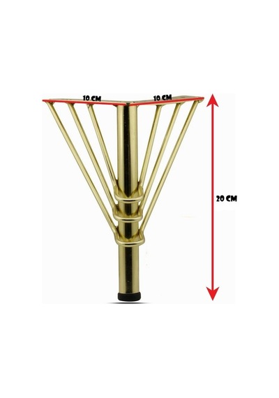 Moda Telli Tv Ünitesi Koltuk Ayağı 20 Cm Gold Metal Baza Ayak 2 Adet Altın