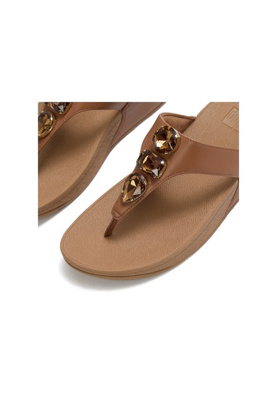 C15 Deep Tan Terlik Kadın Diğer A5e-c15 Fitflop Lulu Ultra-jewel Toe-post Taba