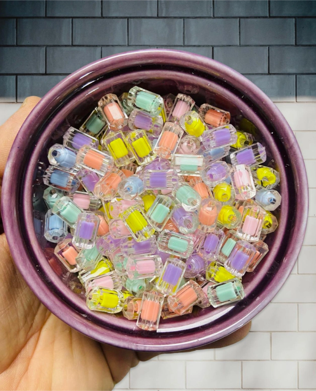 50 Adet Acrylic Square Boncuk