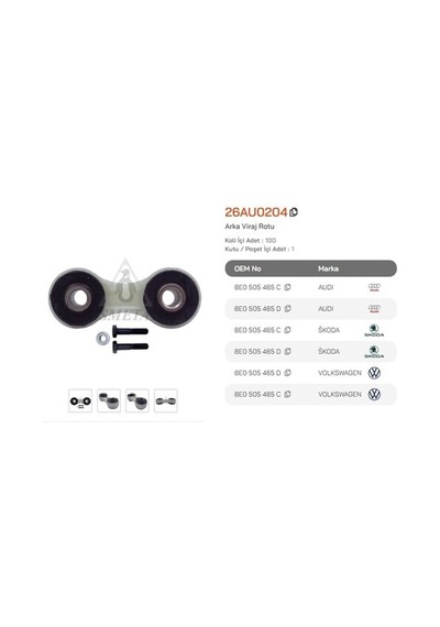 Asmetal 26au0204 Z Rot Passat 96 Arka 60 Mm