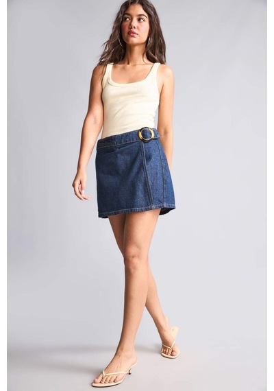 Defacto %100 Pamuk Asimetrik Kesim Mini Jean Şort I3185ax26hsnm82 Mavi-nm82