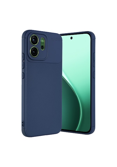 Oppo Reno 14f Kılıf Focus Carbon Desen Silikon Kapak Lacivert
