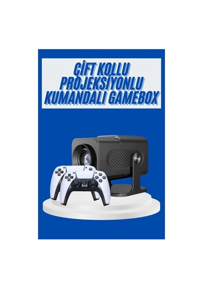 Ers4k Android Smart Wi-fi Çift Kollu Projeksiyon Game Box Kumandalı Taşınabilir Yeni Nesil