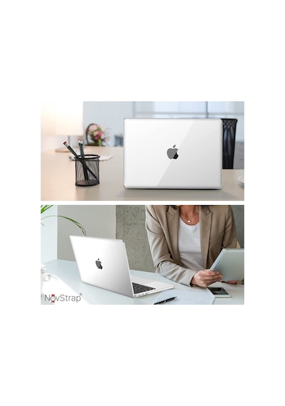 NovStrap Apple Uyumlu MacBook Air 13.6 inç 2022 M2 Çip A2681 Kılıf Sert Rubber Parlak Kapak Koruyucu