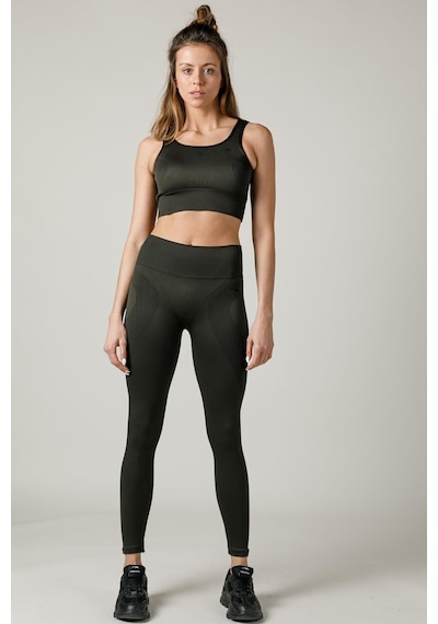 Maraton Active Slimfit Kadın Spor Haki Tayt 812082-haki Haki