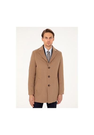 Pierre Cardin Camel Ex. Slim Fit Kaşe Kaban 50291017-vr015