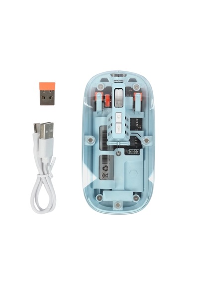 Mavi Kablosuz Mouse Bluetooth Ve Usb Çift Mod Bağlantılı Belirtilmemiş