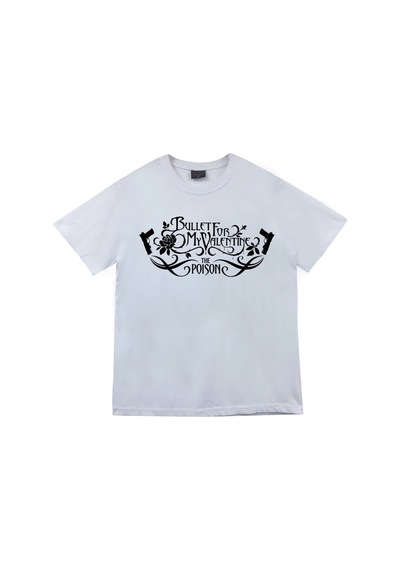 Bullet For My Valentine Baskılı Unisex %100 Pamuk Beyaz T-shirt Beyaz