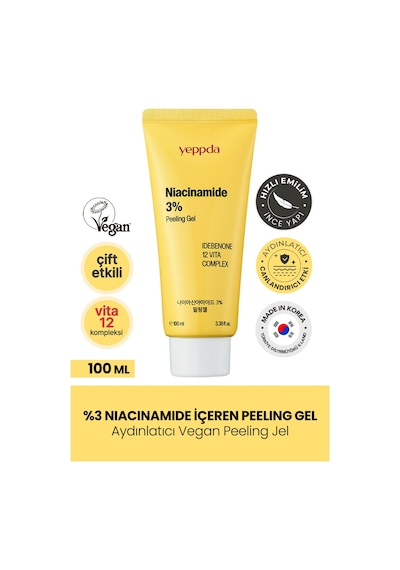 Yeppda %3 Niacinamide İçeren Taneciksiz Peeling Jel Yeppda %3 Niacinamide Peeling Gel 100 ML