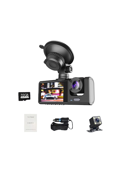 Springsun 1080p Dvr Araç Kamerası Ön Ve Arka Kameralar Araç Kamerası 2 Inç Ekran Araç Kamerası Gece Görüş Halka Kaydını