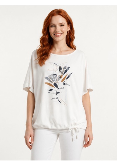 Neden Tekstil Kadın Baskılı Relaxed T-shirt - Beyaz
