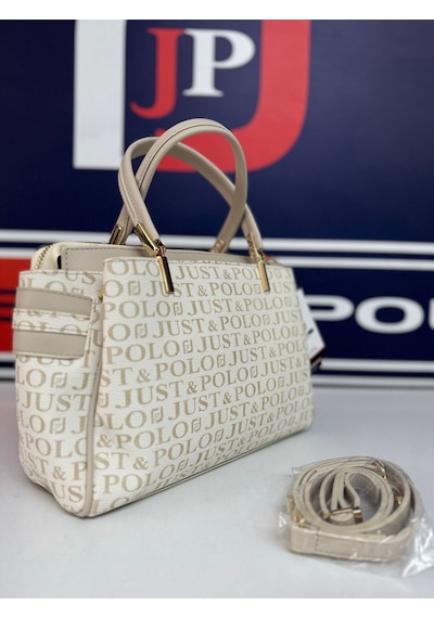 Just Polo Kadın Krem Monogram El Ve Omuz Çantası Yeni Sezon 2201mh
