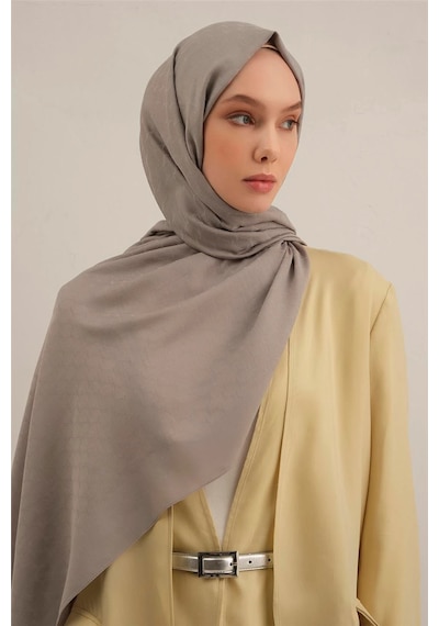 Armine Link Desen Bambu Cotton Şal 2 Gri