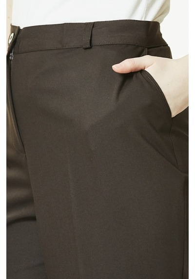 Soralline Kadın Büyük Beden Pantalon 1660 Kahverengi