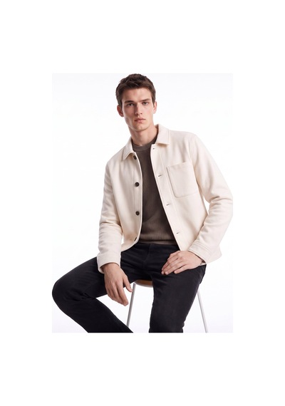 Fabrika Ekru Erkek Slim Fit Mont F6wm-mnt 2111