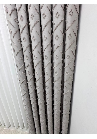 Nivemeshome Sedef Gri 1/3 Pileli Fon Perde 80x260