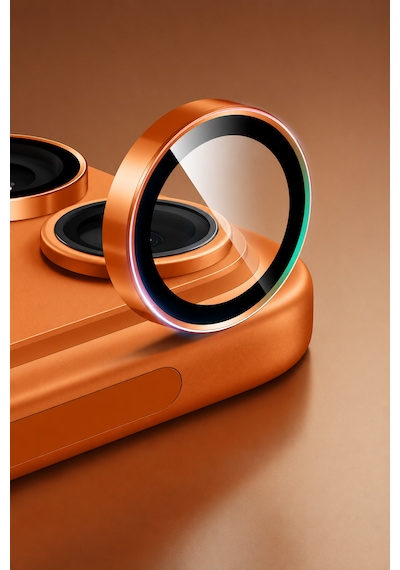 Apple iPhone 17 Pro / 17 Pro Max Uyumlu Kamera Lens Koruyucu Kozmik Turuncu