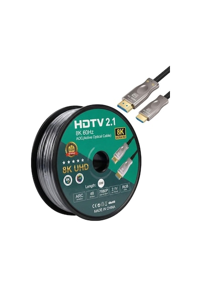 Fully 50metre 8k 60hz Arc Fiber Optik Hdmı Kablo 2.1v 7680x4320