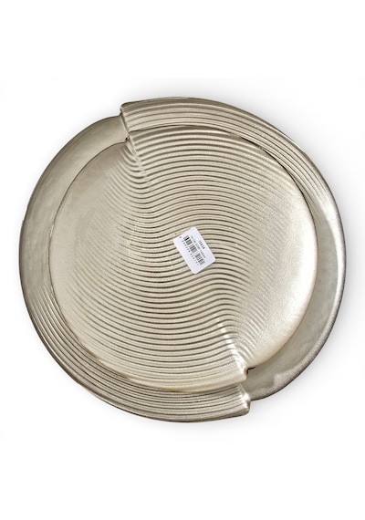 Sudedi Home Gold Renk Cam Pasta Tabağı Seti 6 Lı 19 Cm Sunum Tepsili Servis Seti Altın