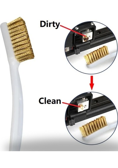 Nozzle Temizleme Fırçası Seti 1 Çelik + 1 Pirinç