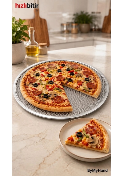 Bymyhand Metal Sanayi Tipi Profesyonel Pizza Tepsisi 32 Cm Çok Renkli
