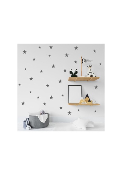 Gri Yıldız Çocuk Odası Duvar Sticker