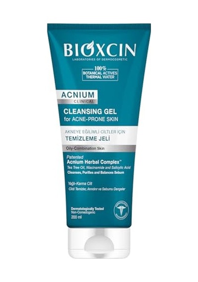 Bioxcin Acnium Sebum Dengeleyici Yüz Yıkama Jeli Niasinamidli, Termal Sulu, Bitkisel Kompleksli, Akneye Eğilimli Ve Yağlı Ciltler İçin, 200 Ml