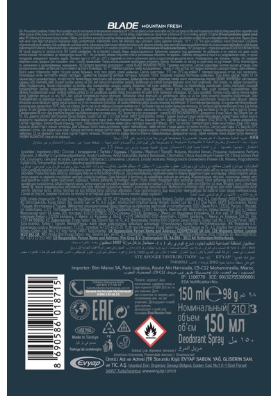 Tedar 2 Adet Mountain Fresh Erkek Deodorant 150ml Leke Bırakmaz Najmaddin Amber