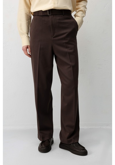 Antioch Relaxed Fit Kemerli Erkek Pantolon Kahve