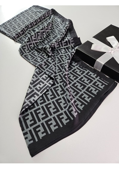 Miorel Scarfs F Desen İthal Vual İpek Şal Aksesuar Fular Silk Scarfs Shawl Hijab Gri