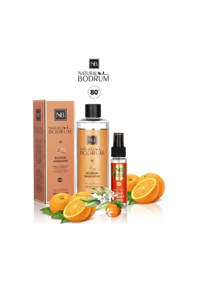 Mandarin Kolonya İkili Set 400 Ml Dökmeli + 60 Ml Sprey Cep Boy %80 Alkollü