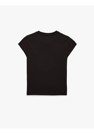 Koton Slim Fit Bisiklet Yaka Kısa Kollu Spor Tişört Siyah 6sak10141nk