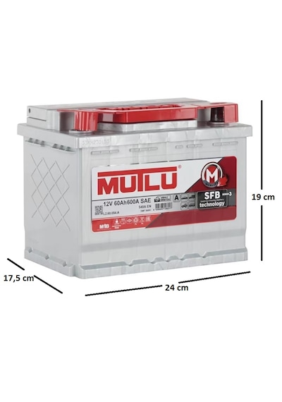 Mutlu Akü 12 V 60 Ah 600 Sae 540 A En