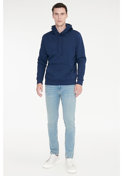 AC&Co / Altınyıldız Classics Ekstra Slim Fit Dar Kesim Pamuklu Riss Erkek Jean Kot Pantolon - Petrol Mavisi