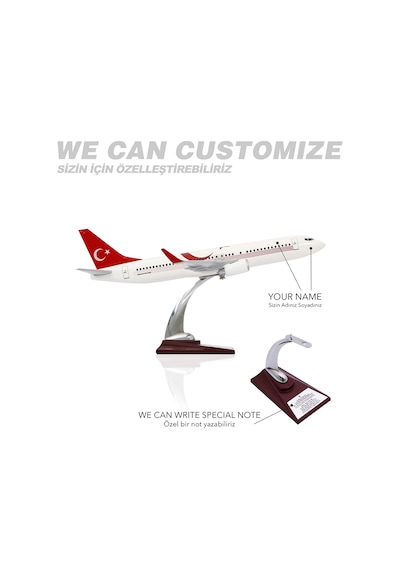 Zekupp - Maket Uçak - Boeing 737-800 1/100 - TÜRKİYE ÖZEL TASARIMLI Model Uçak, Model B