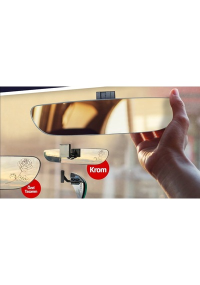 Motaysan İç Dikiz Aynası R1800 Mova Krom 2 Şahin Ayaklı 27 x 6 CM 1.808.020