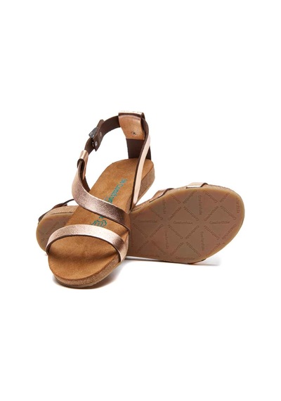 Comfortfusse Grady - Kadın Ortopedik Hakiki Deri Sandalet Gül Baskılı Deri