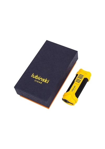 Lubinski Cigar Sehpa Kapaklı Delicili Tek Torch Puro Çakmağı Silver